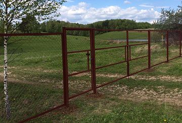 Забор из сетки-рабицы секционные 
